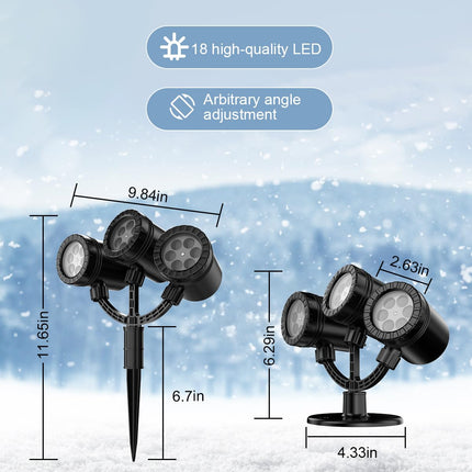 Snowflake Projector Light Outdoor, est IP65 Waterproof Christmas LED Lights,Rotating Snowfall Lamp Brighter LED Landscape for Xmas Holiday Indoor Outdoor Garden Party Decoration