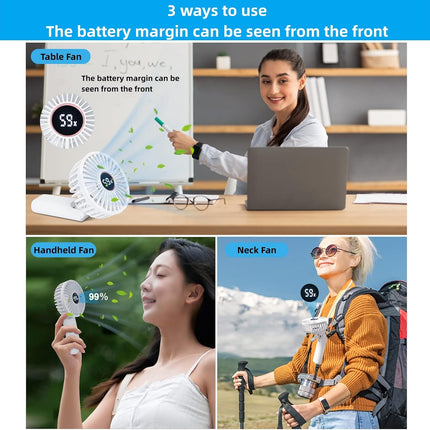 Mini Usb Personal Portable Handheld Fan With Rechargeable Foldable Fan For Travel. It Used As A Desk Fan And Neck Fan. Small