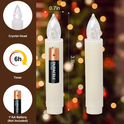 Christmas Tree Candles Lights Battery Operated, 20 PCS Flameless LED Candles with RF Remote and Timer, Clip on Candle Lights for Christmas Tree, Electric Fake Taper Candle Lights for Home Party Decor