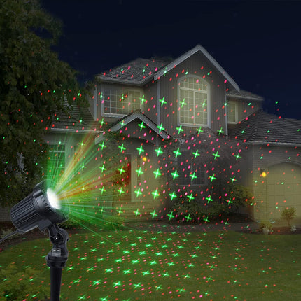 Outdoor Christmas Laser Light，Red and Green Cross Star and Blue Christmas Laser Lights for Christmas and Holidays and Festive Decorations and Garden Decoration