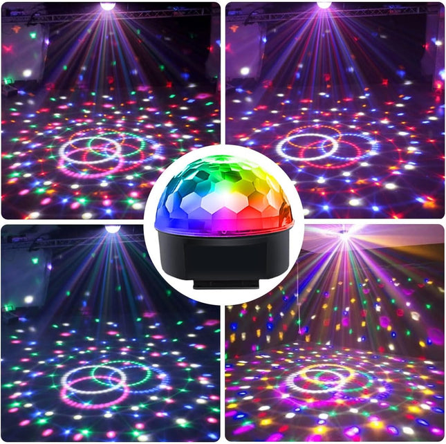 [7in Big Size] Disco Ball Party Lights Sound Activated DJ Disco Light LED Light 9 Colors Strobe Stage Lights for Birthday Rave Home Club Karaoke Stage Show Christmas Halloween Decorations