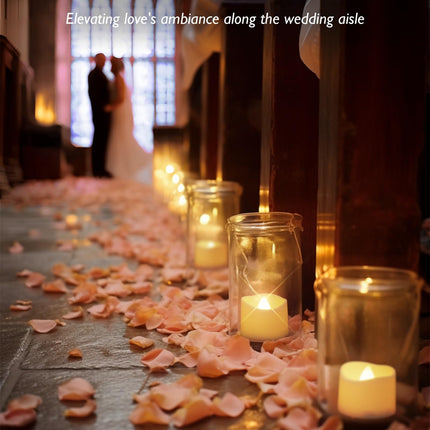 Homemory 72-Pack Novelty Flickering Flameless Tea Lights Candles, 200+Hours Battery Operated, Fake Electric LED Votive Candles, Small Wedding Candles for Table Centerpieces,Proposal,Anniversary