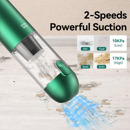 Minthouz 17000Pa Handheld Vacuum 120W Rechargeable Cordless Car Vacuum Cleaner With Ledsos Light For Car Home Keyboard