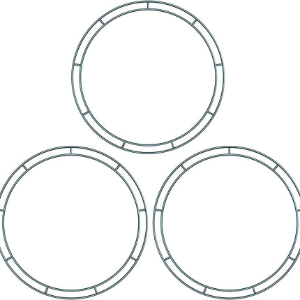3 Packs Christmas Dark Green 12 Inches Wire Wreath Rings Wire Wreath Frame for Year Valentines Decoration (Style B)