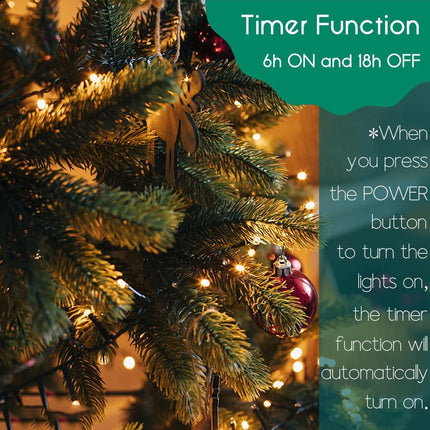 Battery Operated Christmas Lights - 50 LED Mini Lights Battery Operated String Lights Indoor Outdoor String Lights with Timer 8 Modes Fairy Lights for Christmas Tree Wreath Party, Warm White