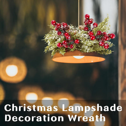 6 Pcs Christmas Candle Rings Wreath Mini Christmas Table Centerpieces Red Berry Pinecones Wreaths for Kitchen Cabinet for Farmhouse Xmas Front Door Porch Wall Christmas Thanksgiving Fall Decorations
