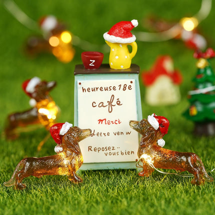 BOHON Dachshund Christmas Lights 10ft 30 LEDs Weiner Dog Christmas Decorations Fairy String Lights Battery Operated Dachshund for Indoor Party Tree Puppy Pet Themed Ornament with Remote
