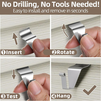 Goabroa No Hole Siding Hooks for Hanging Outdoor, 20 Pack Heavy-Duty Stainless Steel Vinyl Siding Hangers, Siding Hooks for Hanging Christmas Light＆Wreaths