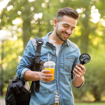 Etsfmoa Portable Handheld Fan With Bracket Buckle,2200 Mah Battery Rechargeable Personal Mini Fan,3 Speeds,Summer Kids Women Men