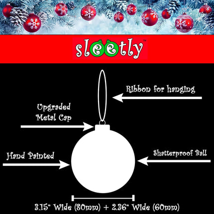 SLEETLY 32pk Christmas Ornaments for Tree Holiday Xmas Decorations, Shatterproof Plastic 3.15/2.36 Inch Glitter Balls, Icicles and Snowflakes Set, White