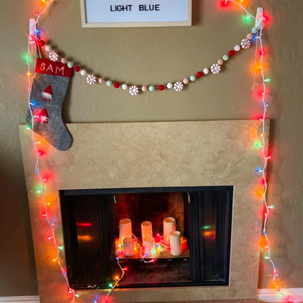 Christmas Garland Felt, Christmas Decor, Peppermint Decor, Peppermint Garland, Winter Decor, Candy Garland, Felt Balls for Christmas Tree, Mantel, Kids Bedroom, Living Room, Nursery