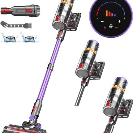 Cordless Vacuum Cleaner, 500W40Kpa Stick Vacuum With Smart Display, Max 60Mins Runtime Vacuum Cleaner For Home, Auto Mode & Antitangle, Lightweight Vacuum For Carpet Hardwood Floor Pet Hair