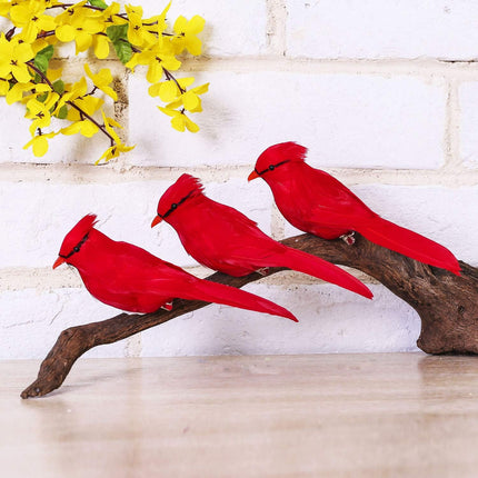 12 PCS 5.5 Inch Artificial Red Cardinal Birds Clip-Christmas Cardinal Birds Clip for Christmas Tree Ornament Decorations, Arts and Crafts