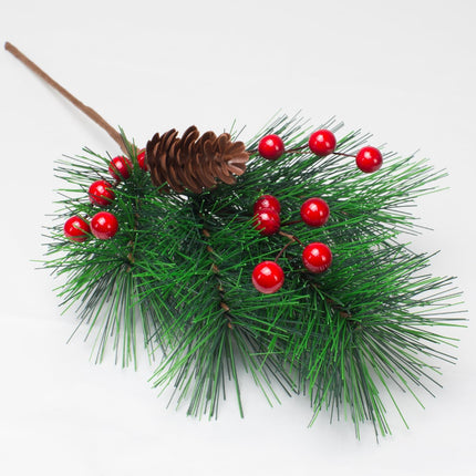 6 Pack Christmas Berries Pine Picks Artificial Flowers whit Red Berry Pine Branches Long Faux Pine Stem with Pinecones Christmas Tree Wreath DIY Craft Floral Arrangement Holiday Season Xmas Decor
