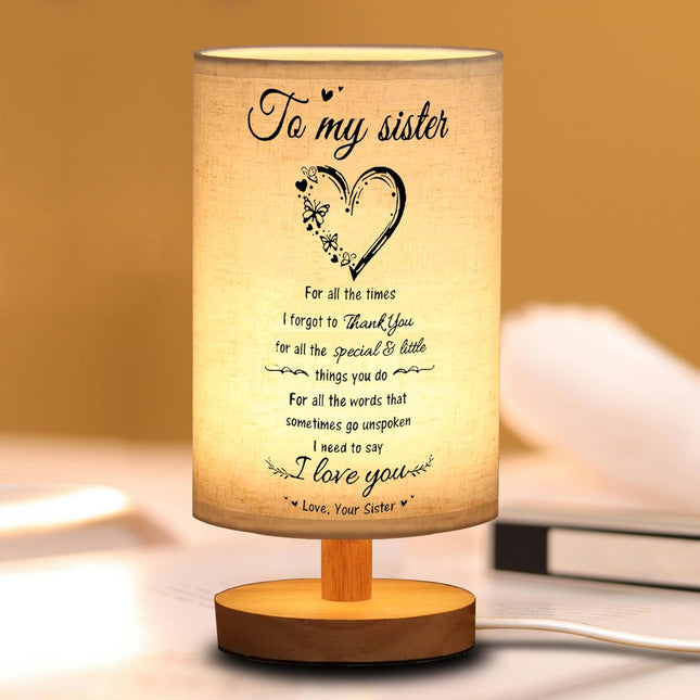 Sister s from Sister Table Lamp, Mothers Day Birthday for Sister, Christmas Sister s from Sister Night Light, to My sister Graduation Anniversary Graduation Wedding present for Sister
