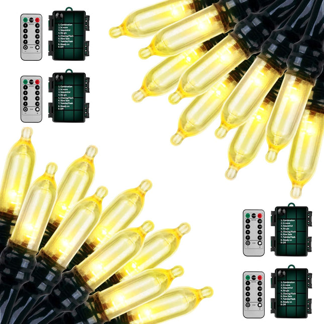 18ft Battery Operated String Lights,Outdoor String Lights Christmas Lights 50 Led String Lights with Remote Timer Waterproof for Indoor Outdoor Garden Party Christmas Decoration, Warm White