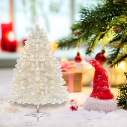 Small Artificial Christmas Tree, 24"/60cm Mini Xmas Tabletop Tree, with LED String Light, for Home Decor Indoor Office Holiday Party
