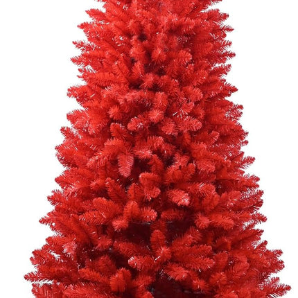 Kadunmina 4ft Artificial Red Christmas Tree Full Real Halloween Xmas Tree Premium Hinged Spruce Red Xmas Tree with 440 Branch Tips Easy to Assemble, Decoration for Indoor and Outdoor