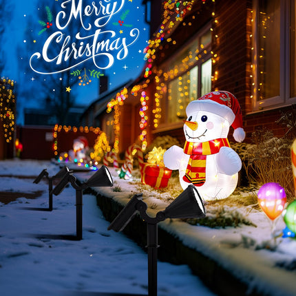 Solar Spot Lights Outdoor Waterproof, Flag Pole Light Solar Powered Halloween Lights, Landscape Spotlights for Tree, House, Yard, Garden, Christmas Decorations-2 Pack