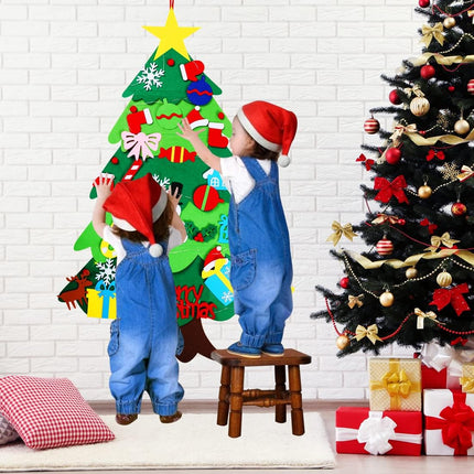 DIY Felt Christmas Tree-3.5 FT Wall Felt Christmas Tree Set for Xmas s Home Door Wall Decoration