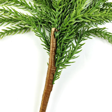 GXXMEI 6PCS 18" Christmas Norfolk Pine Branches, Norfolk Pine Stems DIY Crafts Faux,Faux Cedar Branches for Christmas Indoor Outdoor Home Decor