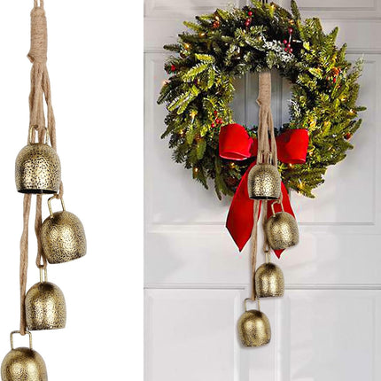 Cow Bell,Bells Ornament ,Christmas Bells for Decoration,Decorative Bells,Metal Tibetan Inspired Meditation Decorative Cow Bell with Jute Hanging Rope