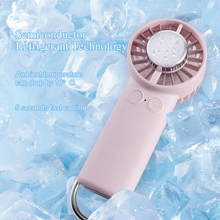 Mini Handheld Fan Portable Small Personal Hand Fan 3 Speed Usb Or Battery Powered With Cold Compress Function, Led Light, Hiking