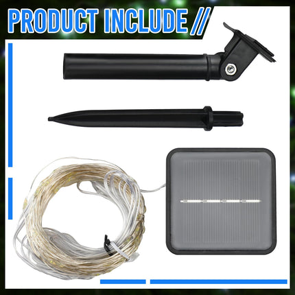 Solar String Light Outdoor Waterproof LED 4 Pack Each 33ft 100 LED Clear Tube Fairy String Bright 8 Mode Solar String Light for Christmas Garden Yard Patio Tree Fence Party Decoration(White)