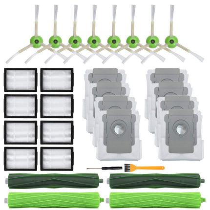 26 Pack Parts For Irobot Roomba J77150 I33150 I3+3550 I4 I6 I6+6550 I77150 I7+7550 I8 I8+ Robot Vacuum Accessories,2 Sets Roller Brushes,8 Filters,8 Side Brushes,8 Dust Bags