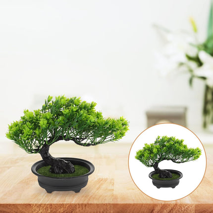 Artificial Bonsai Tree Artificial Flower Pine Tree Plant Christmas Party Decoration Bonsai Home Décor Fake Plants for Wall Farmhouse Room Décor 12.59x9.44 Green Fake Bonsai Fake Tree