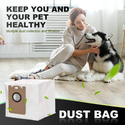 Dust Bag For Ihome Nova Vacuum Bags For Kyvol Cybovac S31 For Uoni V980 Plus Q6 For M7 Pro M8 Max,For For Neabot Nomo N1+, N1 Plus,N2 Robot Cleaner Accessories 2.5L Large Capacity Disposable12 Pack