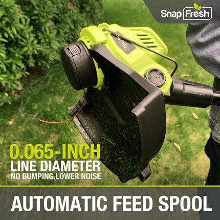 Cordless String Trimmer - SnapFresh 20V Line String Trimmer, Electric LawnTrimmer w/ Battery & Charger for Adjustable Angle Cutting, Lightweight String Trimmer / Edger in Garden & Outdoor