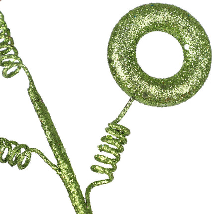 MANMAOHE 6 PCS 16.5 Inch Glitter Christmas Picks and Sprays Christmas Candy Stems Peppermint Lollipop Picks Christmas Tree Topper Christmas Floral Stems for Christmas Tree Home Decoration(Green)