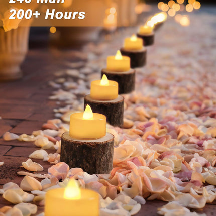 BEICHI Flameless Candles, 50Pack Battery Operated Candles, LED Tea Lights Candles Battery Operated, Flickering Fake Candles for Wedding Halloween Christmas Diwali- Warm Yellow