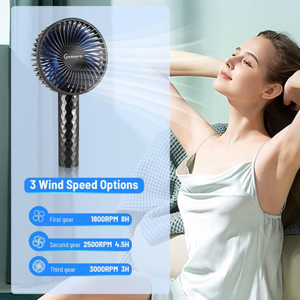 Charmp Portable Handheld Fan, Small Personal Fan With Rechargeable Battery Small Fan With 3 Speeds Hand Fan For Outdoor Camping