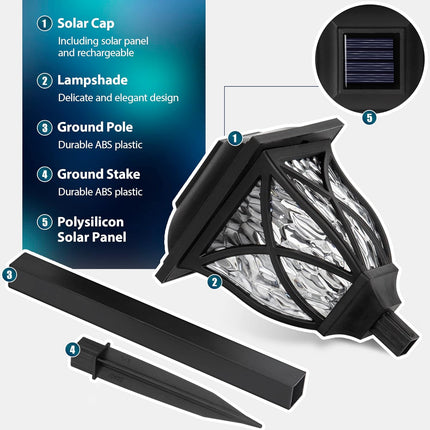 Solpex 6 Pack Solar Outdoor Lights, Led Decorative Solar Garden Lights, Solar Outside Lights For Yard, Landscapes, Gardens