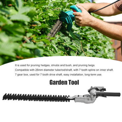 LZKW Hedge Trimmer Attachment, Good Compatibility Easy to Install Hedge Trimmer Working Head for Garden for Bush for Home for Shrubs(26mm 7 Teeth)