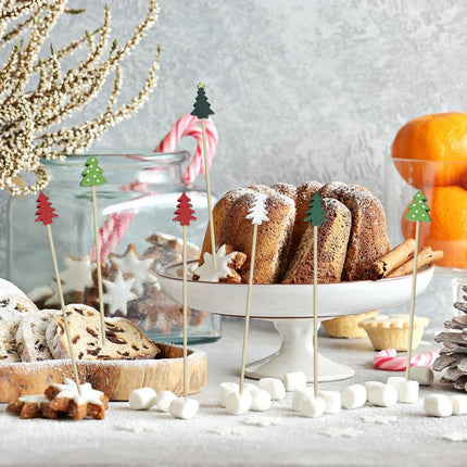 200Pcs Christmas Trees Cocktail Picks,Christmas Trees Shape Fruit Toothpick,Party Toothpicks for Appetizers Cocktail Decorations for Party Supplies