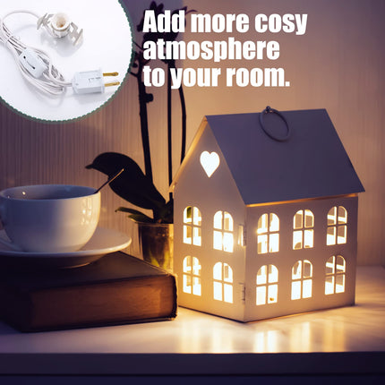24 Packs Accessory Cord with LED Light Bulb, 6 Ft Warm Light Accessory Cord Kit (White)