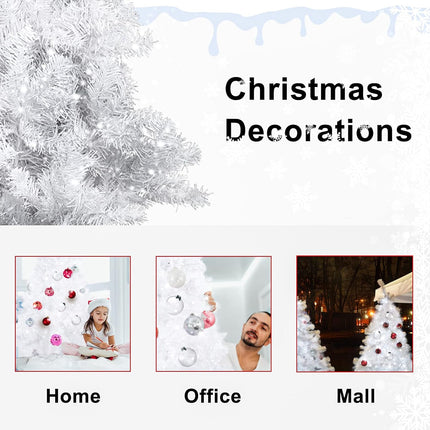 Christmas Decorations, Uten Christmas Tree 6FT, Artificial Christmas Tree with 300 Warm White, Solid Metal Foldable Stand & 600 Branches, Easy Assembly for Home