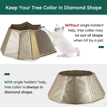 Dazzling Christmas Tree Collar, 26" D Crystal Christmas Tree Base Cover, Foldable Christmas Tree Ring, Handmade Christmas Tree Skirt for Xmas Tree Decoration (Rose Gold, Diamond)