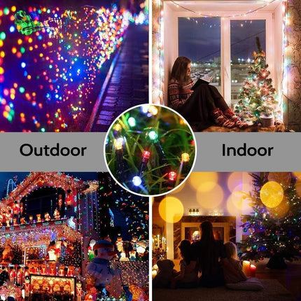 FULLBELL Solar String Lights for Outside, Solar Christmas Lights 200 LED Extra-Long 66FT 8 Modes, Waterproof Outdoor Solar Fairy Lights for Garden Patio Party Tree Christmas Decorations.