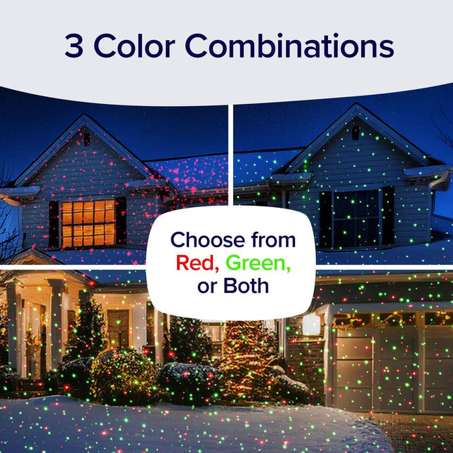 Star Shower Ultra 9 Outdoor Laser Light Show, AS-SEEN-ON-TV, 9 Unique Patterns, Showers Home w/Thousands of Lights, 3 Color Combinations, Motion or Still, Up to 3200 Sq Ft, Holiday Projector