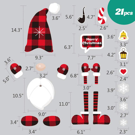 D-FantiX Christmas Gnomes Magnet Set, 21 Pcs Refrigerator Fridge Magnets Strong Swedish Tomte Gnome Holiday Scandinavian Magnetic Christmas Decorations for Metal Door, Cabinets