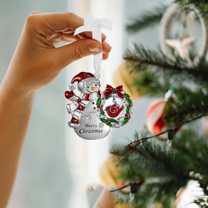 LIFE&FOOT Christmas Tree Ornaments Hanging Charm Decorative Pendant of Car Charm Holiday Keepsake Home Decor (Snowman (Silver))