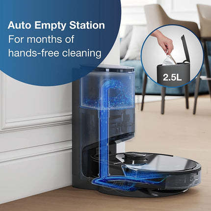 Ecovacs Deebot N8+ Vacuum & Mop Robot With Advanced Laser Mapping And Autoempty Station For Carpet, Hard Floor Black Reed