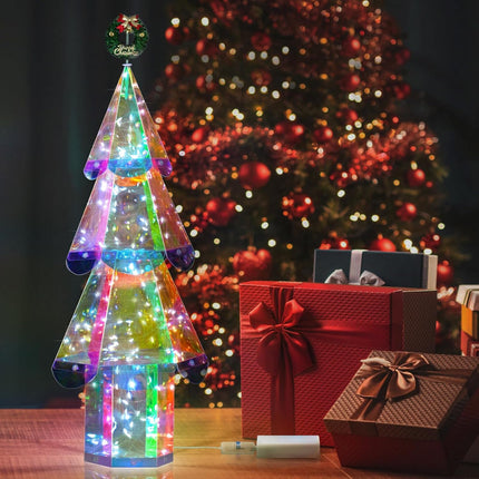 Dolita Small Magic Led Lighted Christmas Tree,Twinkling Prismatic Christmas Decor Lights,8 Lighting Modes Perfect for Indoor and Outdoor Year Christmas Decorations