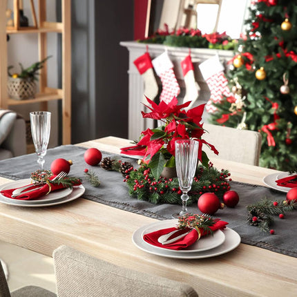 ZeeDix Christmas Wreath Napkin Rings Set of 6, Holiday Napkin Rings Christmas Napkin Ring Holders for Cloth Napkins, Xmas Napkin Rings for Christmas Thanksgiving Holiday Dinner Party Table Setting
