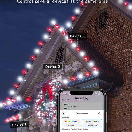 Smart RGB C9 Christmas Lights Outdoor 79FT 100LEDs, DIY Chasing Effects LED Christmas Lights with Timer Music Sync APP Remote, Waterproof Extendable Color Changing String Lights for House Outdoor
