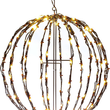 Elf Logic 12” Outdoor/Indoor LED Christmas Light Ball with Automatic Timer. Durable, Waterproof, Long-Lasting, Lightweight Bright Light Ball. Warm LED Lights for Holiday Decor, Patio, Wedding Decor